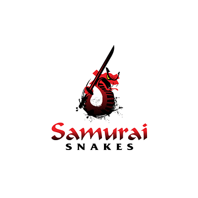 Samurai Snakes animal brush cobra design japanese katana logo samurai sword vector