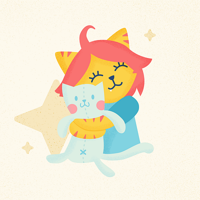 Cat hug cat - Cat Series affinitydesigner cat cute animal design hug illustration summer summervibes vector vector art