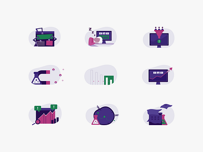 Infographic Illustrations art calendar character clean design dribbble funnel graphic icon illustration illustrator infographic inspiration pink purple sleep test vector watch web