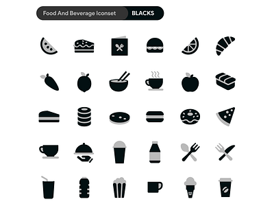 [ $1 ] DuoTone Icon - Food and Beverage Iconset - BLACKS banana icon beverage beverage icons burger icons coffee cream roll icon donut icon duo tone duotone flat icon food icon food menu icon healthy food ice cream icon iconset milk icons nachos icon orange icon pizza icon vegetables icons