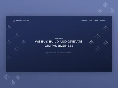 Petrov Digital Homepage clean dark design homepage logo product typography ui ux web webdesign website