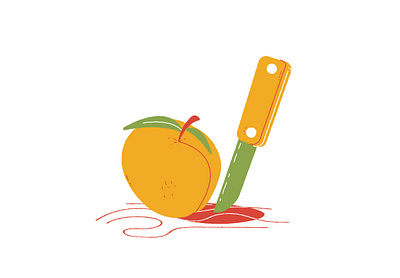 Peachy peach 2d 2d illustration adobe illustrator design flat illustration line art summer vector yellow