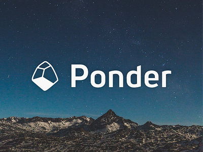 Ponder app app icon brand branding icon learning logo logo design logodesign logotype mark minimal monochrome philosopher platform ponder rock stone symbol wordmark