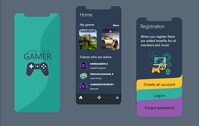 Gamer app design gaming ui ux