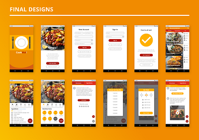 CookMal! Final Designs app design flat minimal ui