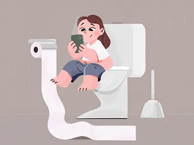 Baby 2d baby character flat illustration procreate vector