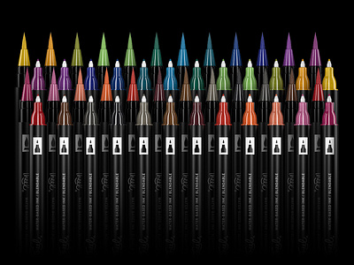 Dual Brush Pens 3d c4d coronarender dual brush maya pen product design rendering