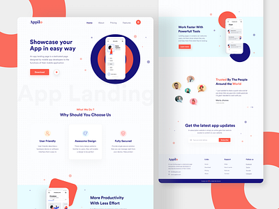 Appilo || App Landing Page 2020 trend app landing page app landing template creative design landing page design landingpage minimalist popular shot sajib uidesign web website website concept website design