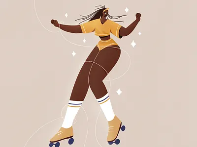 Oumi Janta 2d character characters dance flat girl illustration people procreate shape sport texture woman