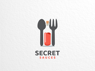 Secret sauces brand branding dualmeaninglogo food foodanddrink graphicdesigns logo logodesign logodesigner logoinspirations sauces secret