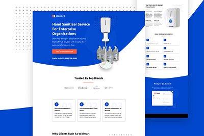 Landing Page for Hand Sanitation Service corona covid landing page ui webdesign