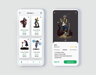 Action Figures Ecommerce App action figure adobexd anime anime studio app app design ecommerce app ecommerce design ui ui design ux ux design