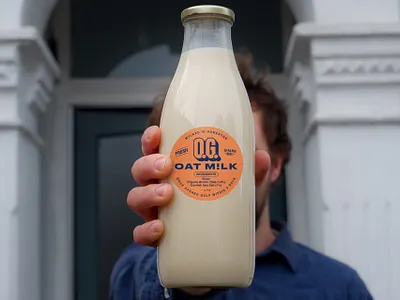 Logo and label design for O.G. Oat Milk design label logo sticker typography