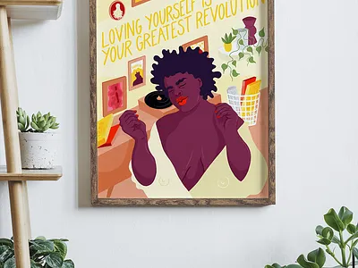 Loving yourself is your greatest revolution body liberation body positive body positivity equality feminism illustration self acceptance selflove
