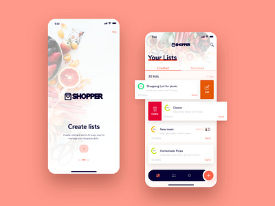 Shopping List App concept conceptdesign design list mobile mobile app mobile app design mobile design mobile ui shop shopping shopping app ui ux ux design uxdesign uxui