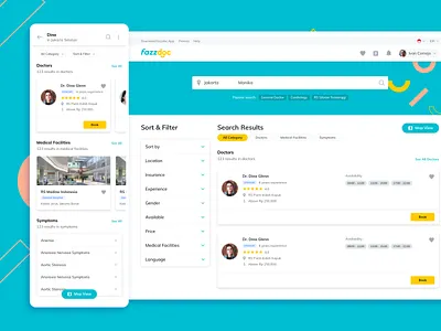 Fazzdoc Search Result Responsive adaptative app cards consistency design fluid layout navigation responsive responsive website search results ui ux web web design