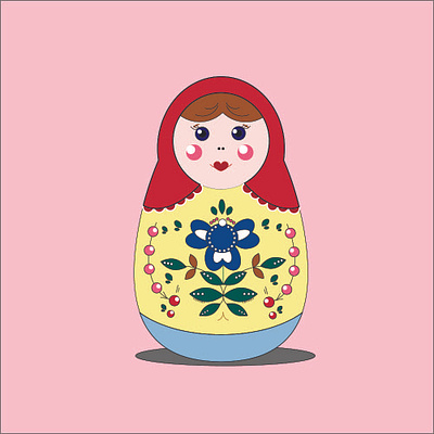 Russian doll design illustration retro russian doll typography vector