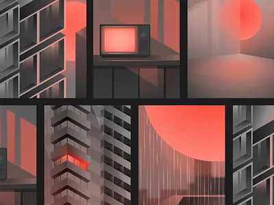 The Apocalypse | Illustrations affinity designer apocalyptic architecture city design gradient graphic graphic design illustration isometric isometric design lights neon night post apocalyptic poster retrowave sun synthwave vector