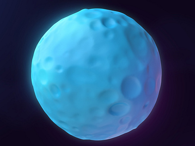 Little blue planet 3d 3dsmax art asteroid astronomy blue cartoon concept cosmos design moon planet render science scifi space