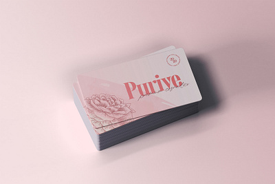 Beauty Salon | Business Card branding business business card company design femine flower logo massage modern pastel photoshop pink print print ready professional psd rose skin skincare