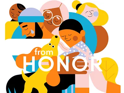 Post-Lockdown advertising characters digital dog family folioart illustration owen davey