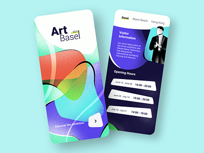 Art Exhibition App app art artwork contemporary art dailyui design digital art drawing art exhibition font gradient graphic illustration interaction interface procreate sketch typogaphy ui ux