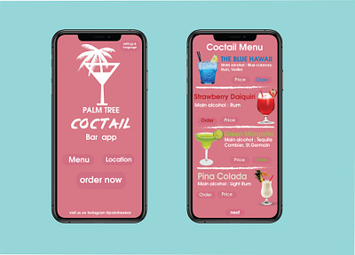 Palm Tree Coctail Menu adobe app branding design logo typography ui ux vector web