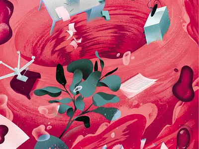 Menstruation business conceptual digital editorial eleni debo folioart illustration texture women