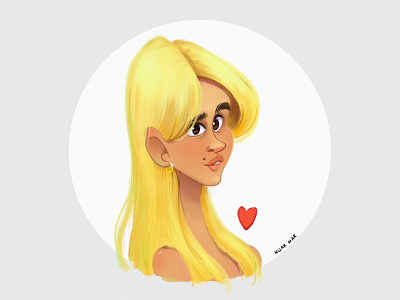 Self Portrait artwork avatar blonde blondie cute digital painting eyes girl hair heart illustration love person photoshop portrait self portrait smile woman