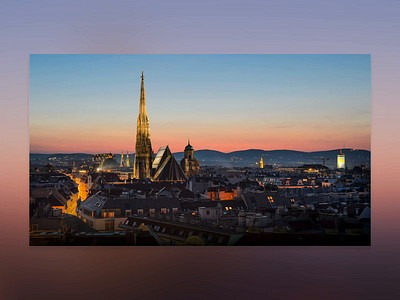 Evening in Vienna - Parallax animation art design flat illustrator minimal typography ui web website
