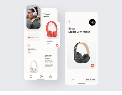 Concept - Headphone App app apple beats concept design figma figmadesign headphone ios minimal mobileapp penonpaper ui ui ux uidesign wireless