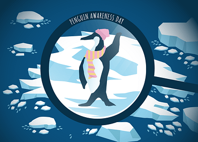 Penguin Awareness Day awareness day flat holiday illustration penguin silly