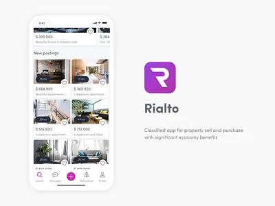 Classified mobile app - Rialto app design dribbble hello dribbble hello dribble ios mobile ui ux vector