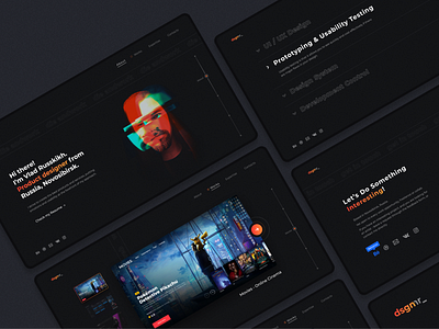 Product Designer Portfolio - dsgmr_ brand clean dark theme dark ui flat interface interfacedesign landing page portfolio typography ui ux web webdesign website