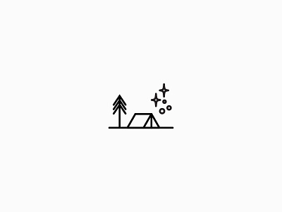 Camping Icon adventure camp camper campground camping forest hiking icon illustration modern nature outdoor outdoors outline park recreation tent thin line travel vector