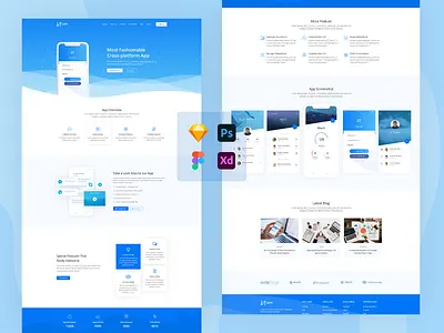 AppDot App Landing Page Concept adobe clean creative design figma footer graphic design illustrator landing page minimal modern photoshop psd ui ux xd