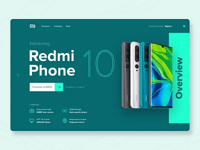 Redmi Phone 10: Product Page Concept adobe brand concept phone product page redesign concept ui website design xd