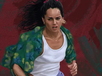 illustration of Zoe Kravitz art character digitalart draft fanart girl high fidelity illustration portrait portrait art zoe kravitz