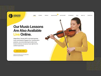 Music School Website Design color palette music online lesson typography ui design ux design website design