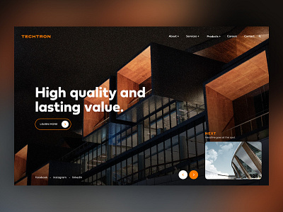 TECTRON Homepage desdign design minimal ui web website