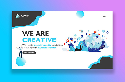 Build a landing page for a creative agency and prototype it adobeillustrator adobephotoshop adobexd design strategy design system graphics web design