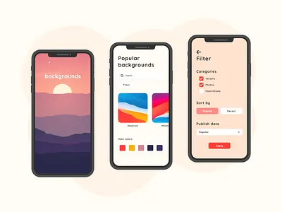 iOS Application Concept 2020 trend clean design illustration ui ux vector wallpaper