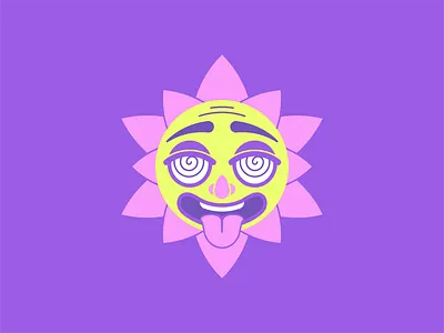 Acid Sun art avatar character color design flat house hypno illustration party summer sun sunny sunshine vector