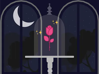 3 Invitations 3 invitations 3 invites beauty and the beast dribbble invitation dribbble invite dribbbleinvitation dribbbleinvites glass invite invites moon night rose