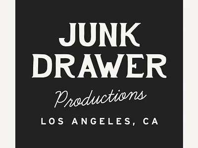 junk drawer productions brand brand and identity brand identity branding font illustrator lettering logo logo design minimal script sketch typography vintage