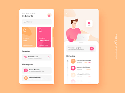 app | personal management branding design flat gradient illustration ui ux vector