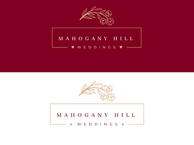 Mahogany Hill Weddings logo brand brand design brand identity branding branding design feminine feminine logo graphicdesign logo logodesign logos logotype minimalist minimalist logo wedding logo wedding planner logo