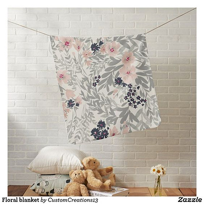 Floral baby blanket babies baby baby shower blanket design flowers girl girls nursery pretty zazzle