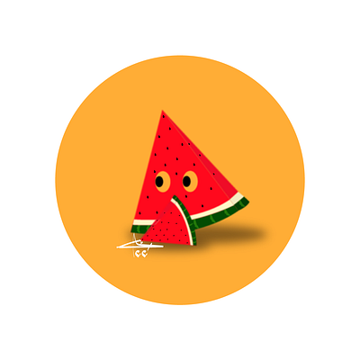 watermelon piece 2d art art character creative design drawing flat illustration vector watermelon