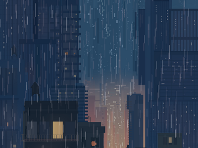 Rain in the City adobe illustrator beginner beginner artist city city rain digital art graphic design graphic designer illustration illustrator rain rainy day vector art